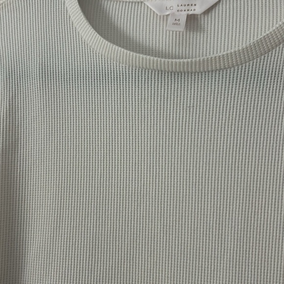 NWOT KOHLS Lauren Conrad ivory ribbed cream top lightweight sweater M - Picture 6 of 6